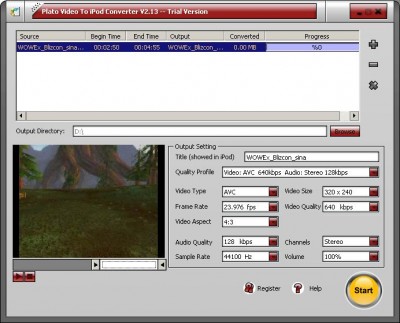PLAT0 Video To iPod Converter 2007 screenshot PLAT0 Video To iPod Converter 2007 screenshot