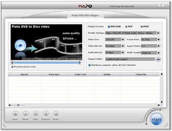 Plato DVD to DivX XviD Ripper 6.76 screenshot Plato DVD to DivX XviD Ripper 6.76 screenshot