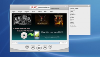 Plato DVD to Pocket PC Converter 7.88 screenshot