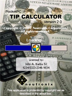 PocketPC Tip Calculator 2.5 screenshot PocketPC Tip Calculator 2.5 screenshot