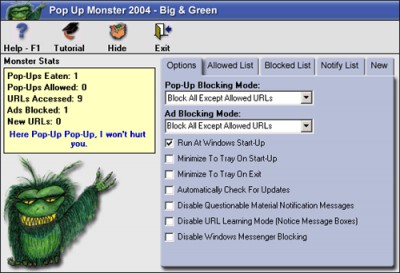 Pop-Up Monster 2004: Mean & Green 1.2.0 screenshot
