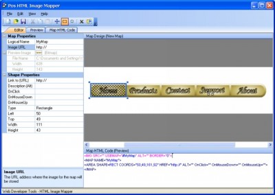 Pos HTML Image Mapper 1.00 screenshot