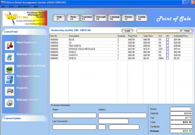 POSitron-POS 1.1 screenshot