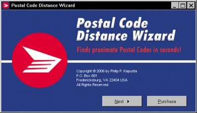 Postal Code Distance Wizard 1.20 screenshot Postal Code Distance Wizard 1.20 screenshot