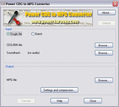 Power CDG to MPG Converter 1.0.23 screenshot Power CDG to MPG Converter 1.0.23 screenshot