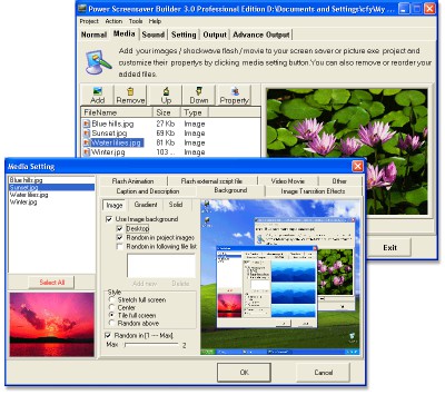 Power Screensaver Builder 3.0 screenshot Power Screensaver Builder 3.0 screenshot