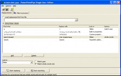 PowerPointPipe Search and Replace 1.8 screenshot