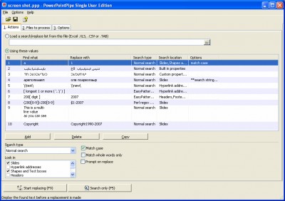 PowerPointPipe Search and Replace 2.8 screenshot