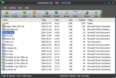 PowerZip 7.2 screenshot PowerZip 7.2 screenshot