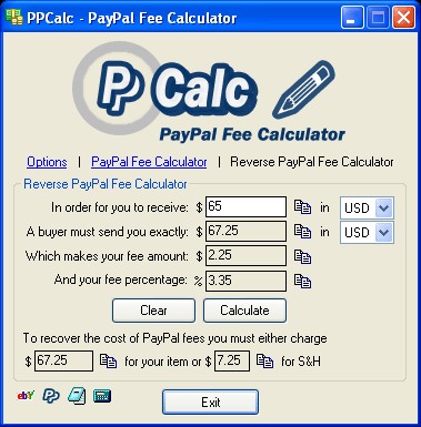 PPCalc - PayPal Fee Calculator 2.2 screenshot