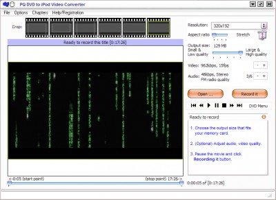 PQ DVD to iPod Video 1.0 screenshot PQ DVD to iPod Video 1.0 screenshot
