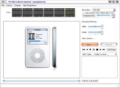 Pqsoft DVD to iPod Converter 5.25 screenshot