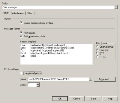 Print Message for Outlook 2.10 screenshot Print Message for Outlook 2.10 screenshot
