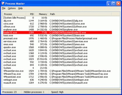 Process Master 1.1 screenshot