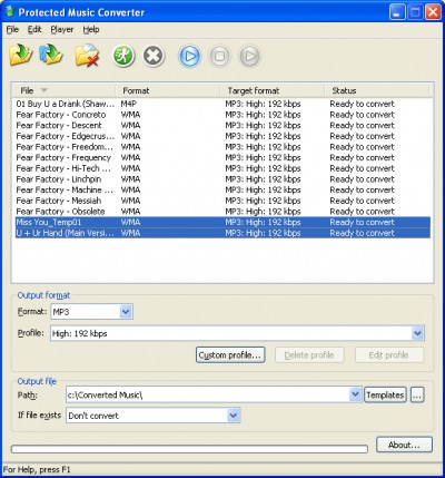 Protected Music Converter 1.0.0.10 screenshot Protected Music Converter 1.0.0.10 screenshot