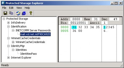 Protected Storage Explorer 2 screenshot
