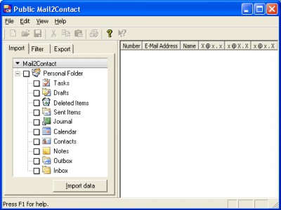 Public Mail 2 Contact for Outlook 1.2 screenshot