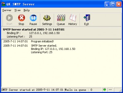 QK SMTP Server 4.01 screenshot QK SMTP Server 4.01 screenshot