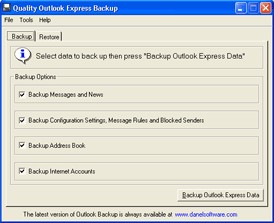 Quality Outlook Express Backup 2.0 screenshot