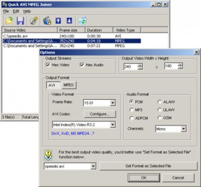 Quick AVI MPEG Joiner 3 2.8 screenshot