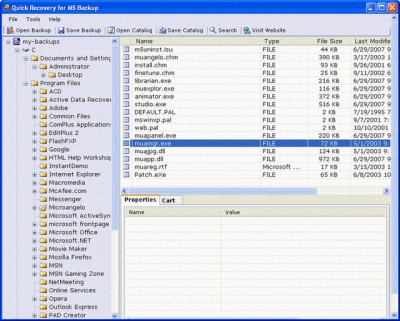 Quick Recovery for MS Backup 11.08.02 screenshot Quick Recovery for MS Backup 11.08.02 screenshot