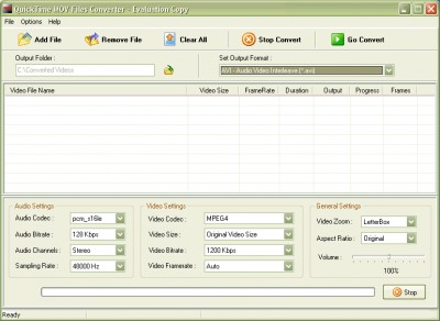 QuickTime MOV Files Converter 2.0 screenshot