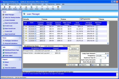 QuikCalc Amortization Premium Ed. 6.0 screenshot QuikCalc Amortization Premium Ed. 6.0 screenshot