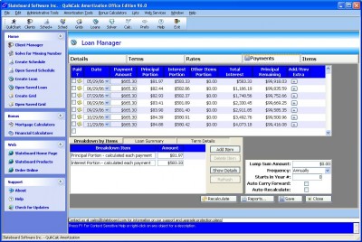 QuikCalc Amortization Professional Ed. 5.0 screenshot QuikCalc Amortization Professional Ed. 5.0 screenshot