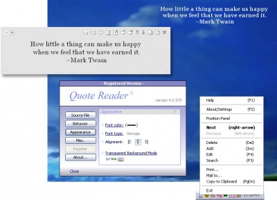 Quote Reader 4.0 screenshot Quote Reader 4.0 screenshot