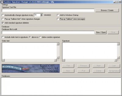Random Signature Changer 1.5 screenshot Random Signature Changer 1.5 screenshot