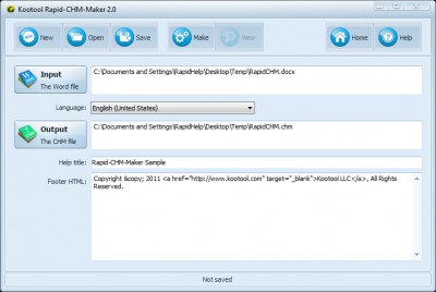 Rapid CHM Maker 2.0.0.10 screenshot Rapid CHM Maker 2.0.0.10 screenshot