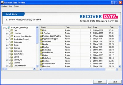Recover Data Mac Data Recovery 1.0 screenshot