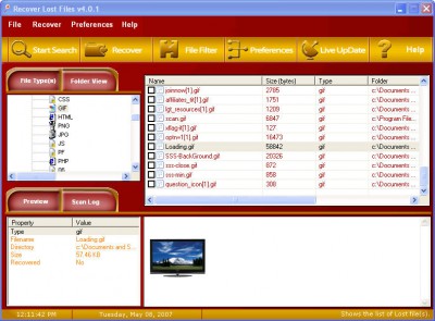 Recover Lost Files 4.01 screenshot Recover Lost Files 4.01 screenshot