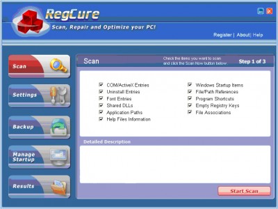 Regcure Registry Fixer 2007.9 screenshot