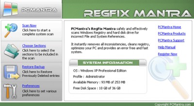 Registry Cleaner - RegFix Mantra 2.1 screenshot Registry Cleaner - RegFix Mantra 2.1 screenshot