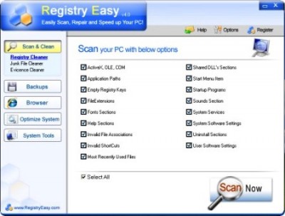 Registry Easy 2007.53 screenshot