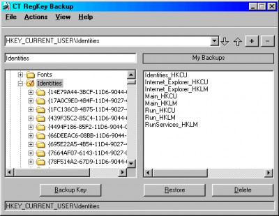 RegKey Backup 1.0 screenshot