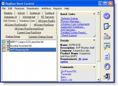 RegRun Security Suite Gold 4.6 screenshot
