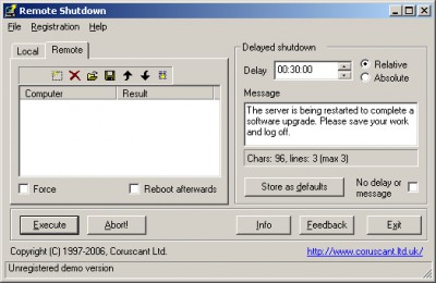 Remote Shutdown 3.4 screenshot Remote Shutdown 3.4 screenshot