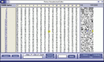 Rintox Hexadecimal Editor 1.00 screenshot Rintox Hexadecimal Editor 1.00 screenshot