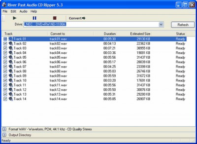 River Past Audio CD Ripper 5.12 screenshot River Past Audio CD Ripper 5.12 screenshot