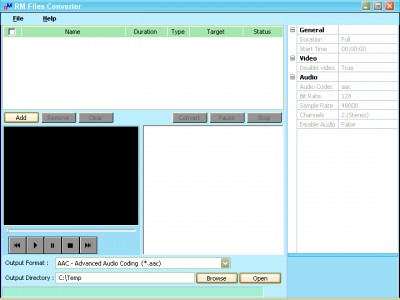 RM Files Converter 2.2 screenshot RM Files Converter 2.2 screenshot