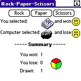 Rock-Paper-Scissors for PALM 2.0 screenshot Rock-Paper-Scissors for PALM 2.0 screenshot