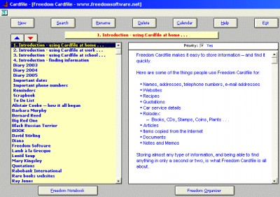 Rolodex - great cardfile program from Freedom Soft 1.0.3 screenshot Rolodex - great cardfile program from Freedom Soft 1.0.3 screenshot