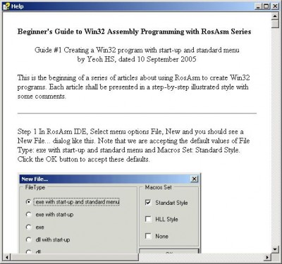 RosAsm Guide #1 1.0 screenshot RosAsm Guide #1 1.0 screenshot