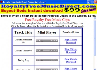Royalty Free Music MP3 Downloader 2.0.1 screenshot Royalty Free Music MP3 Downloader 2.0.1 screenshot