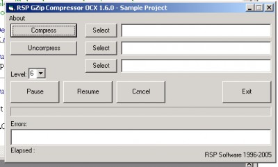 RSP GZip Compressor OCX 1.6.2 screenshot