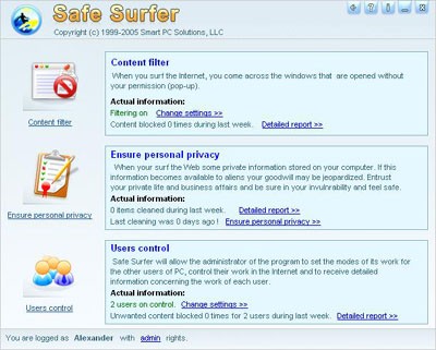 Safe Surfer 4.0 screenshot