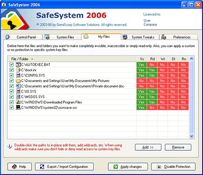 SafeSystem 2006 screenshot SafeSystem 2006 screenshot