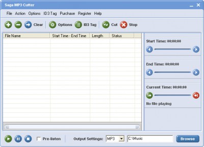 Saga MP3 Cutter 1.00 screenshot Saga MP3 Cutter 1.00 screenshot